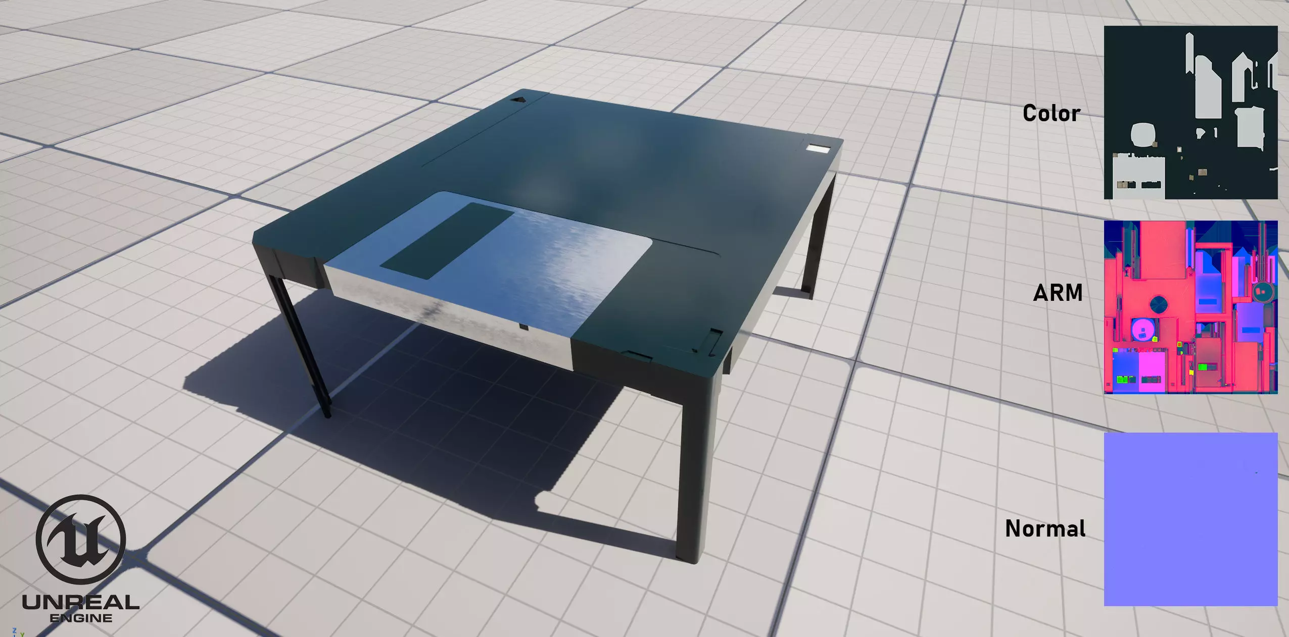 Floppy Disk Table Low-poly 3D model_16