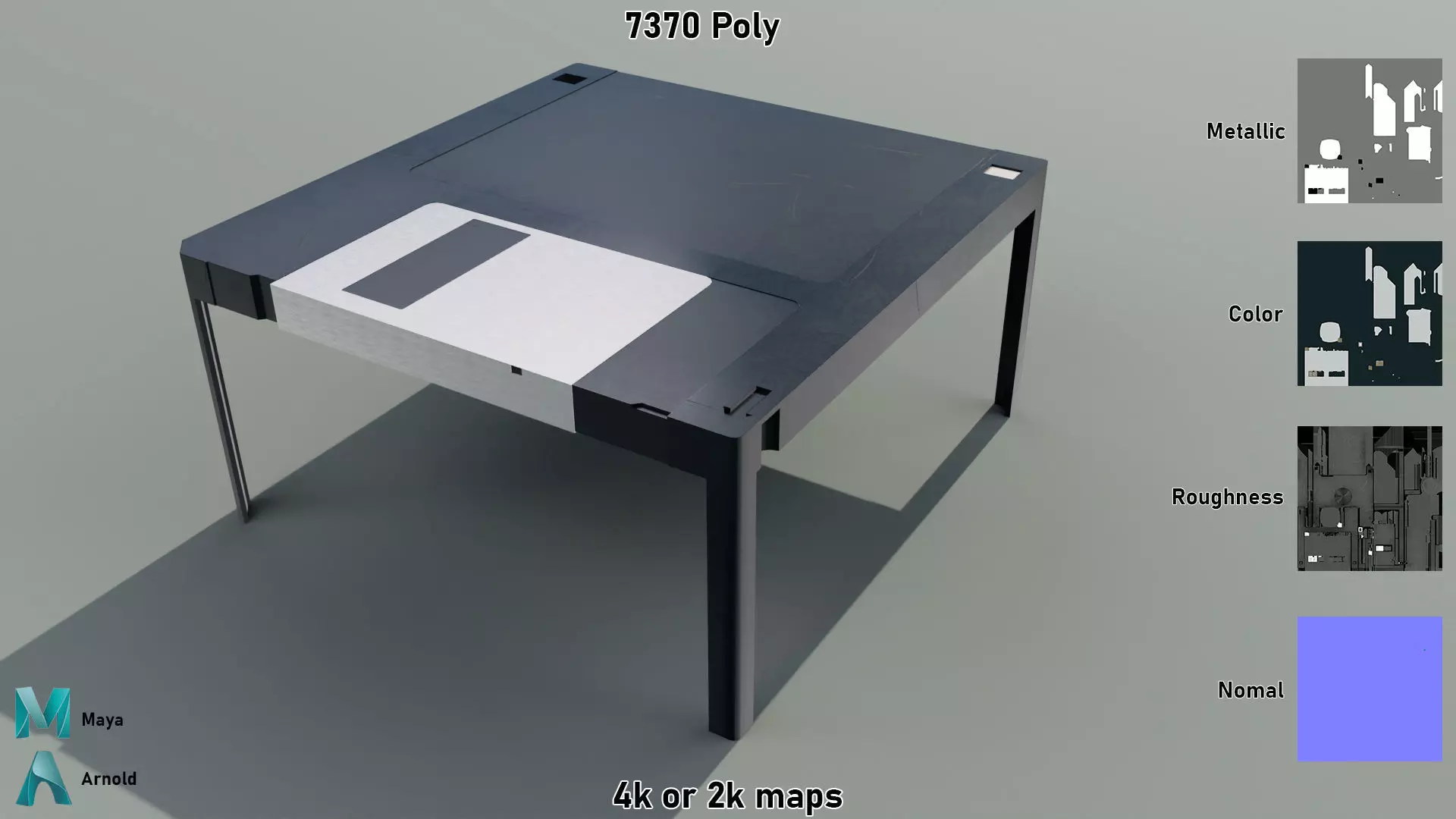 Floppy Disk Table Low-poly 3D model_0