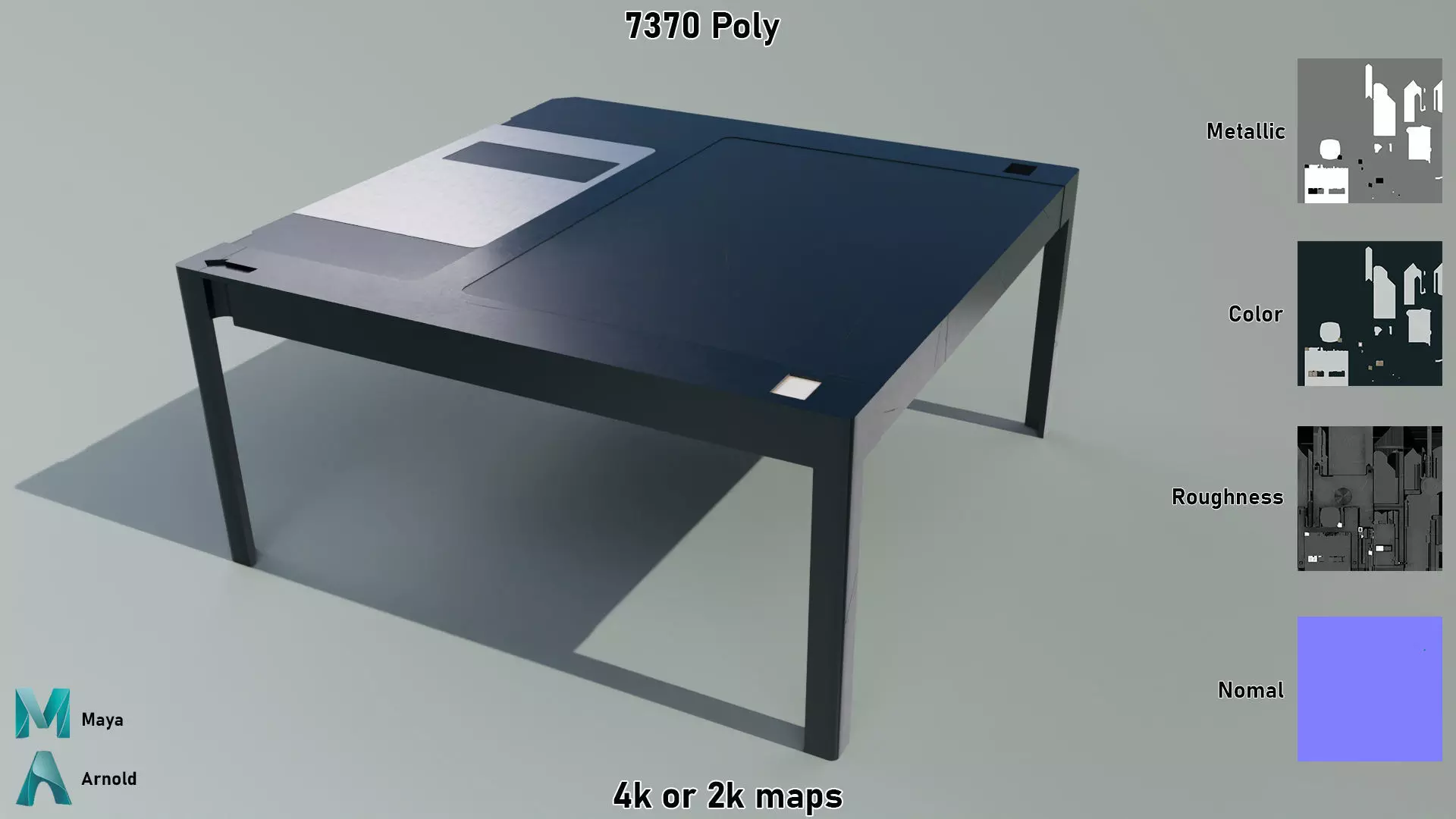 Floppy Disk Table Low-poly 3D model_1