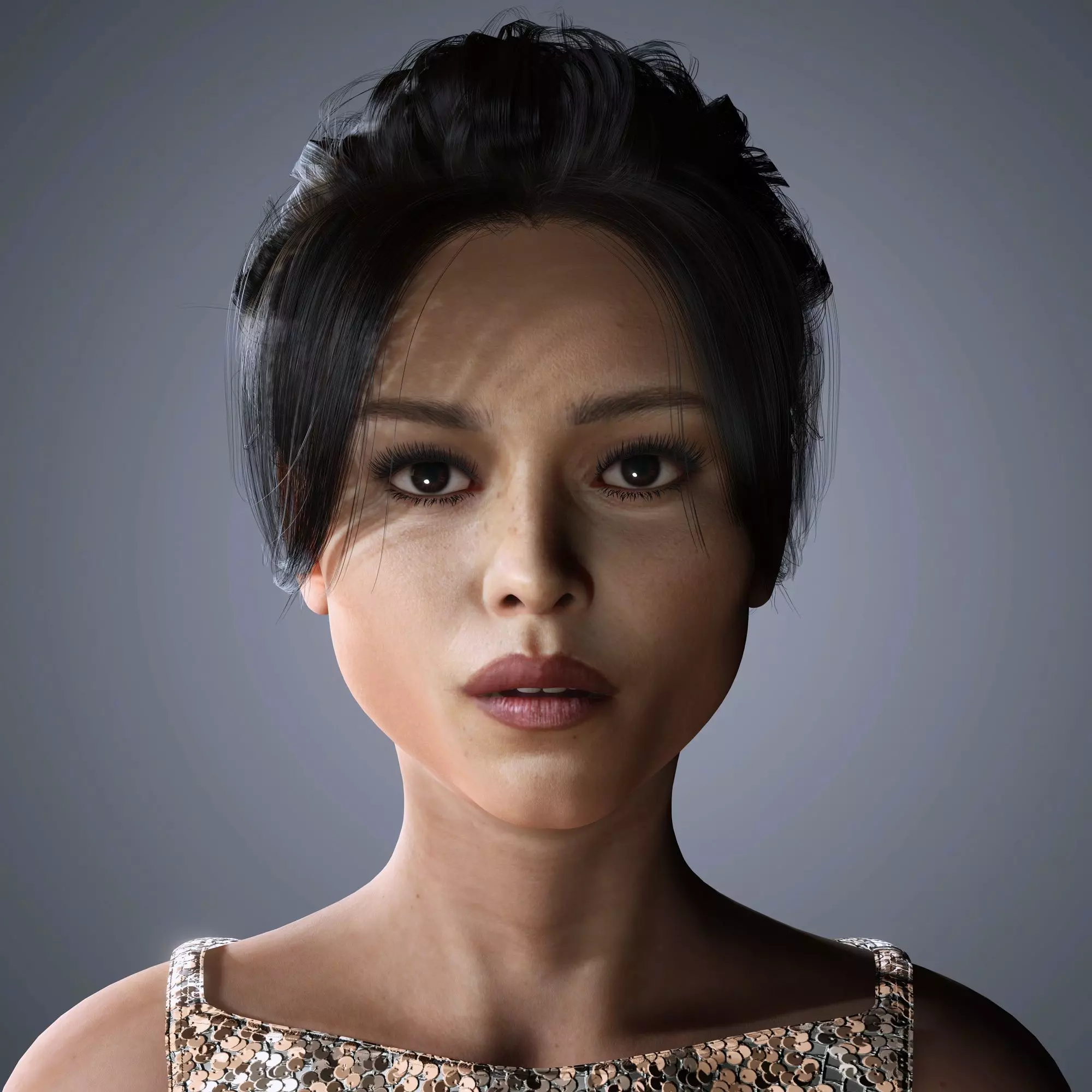 Jenna Ortega Character 3D Model Low-poly  Low-poly 3D model_0