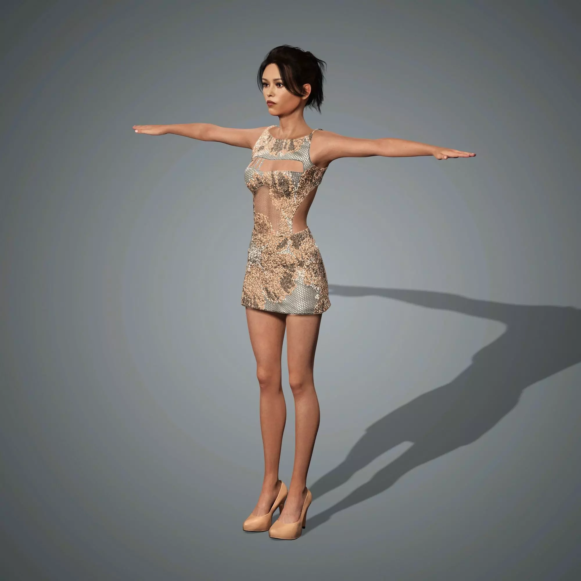 Jenna Ortega Character 3D Model Low-poly  Low-poly 3D model_6
