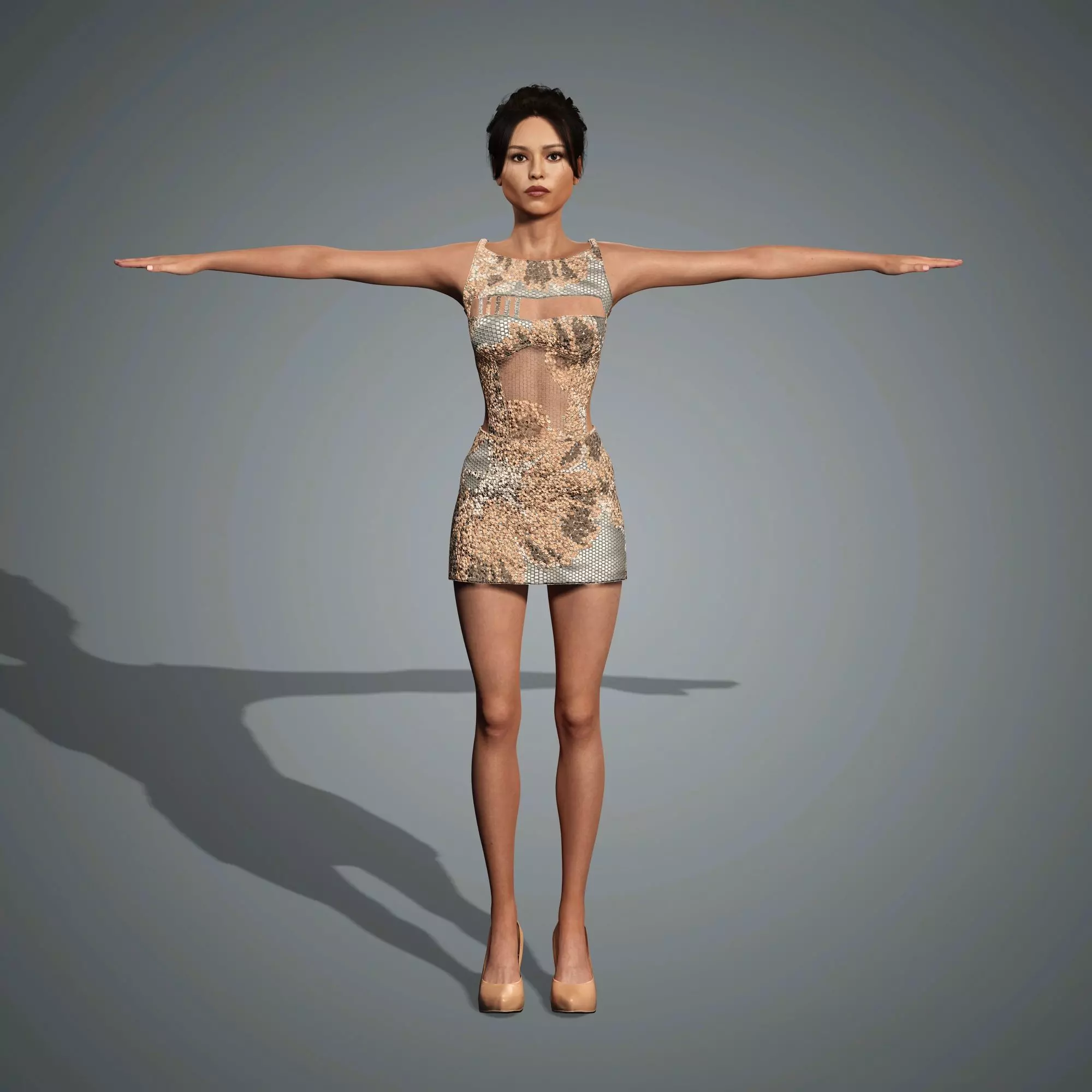 Jenna Ortega Character 3D Model Low-poly  Low-poly 3D model_16