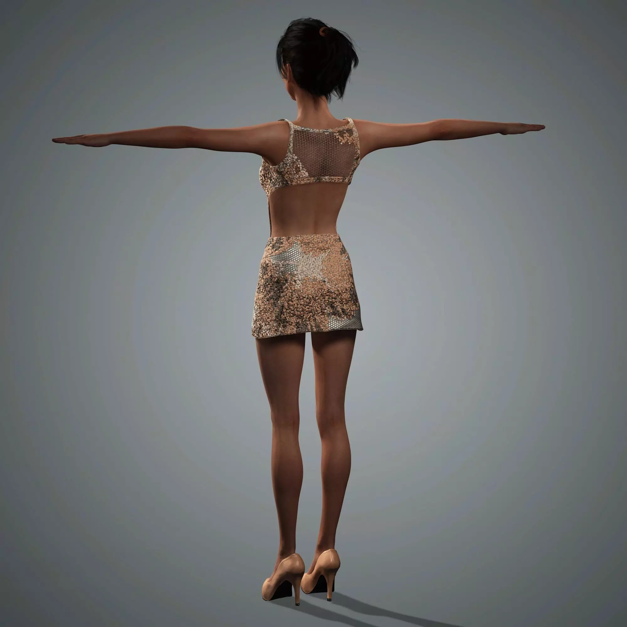 Jenna Ortega Character 3D Model Low-poly  Low-poly 3D model_7