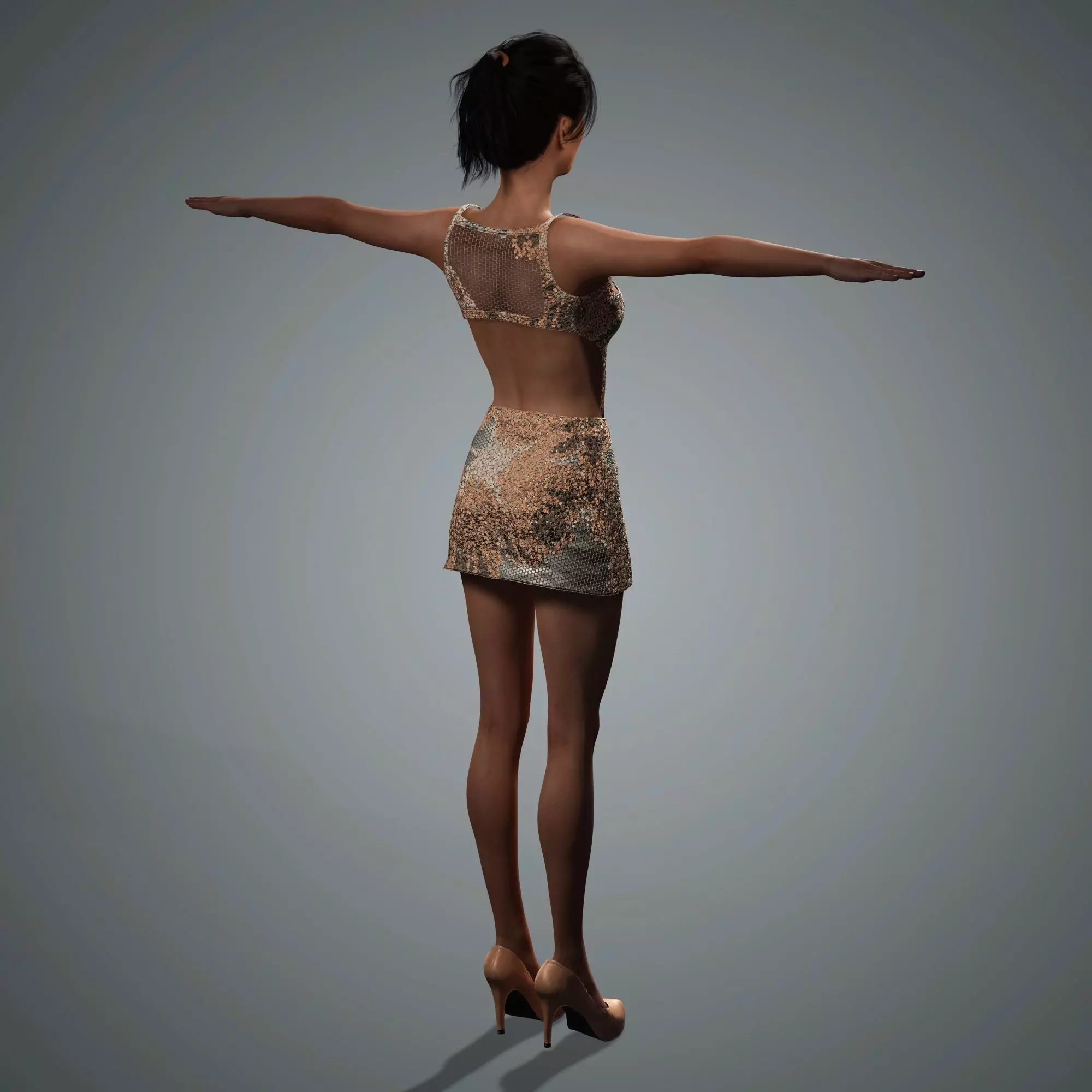 Jenna Ortega Character 3D Model Low-poly  Low-poly 3D model_9