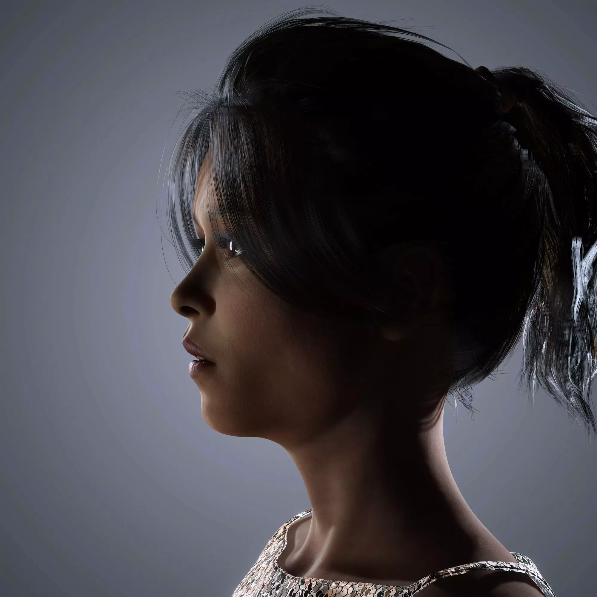 Jenna Ortega Character 3D Model Low-poly  Low-poly 3D model_2