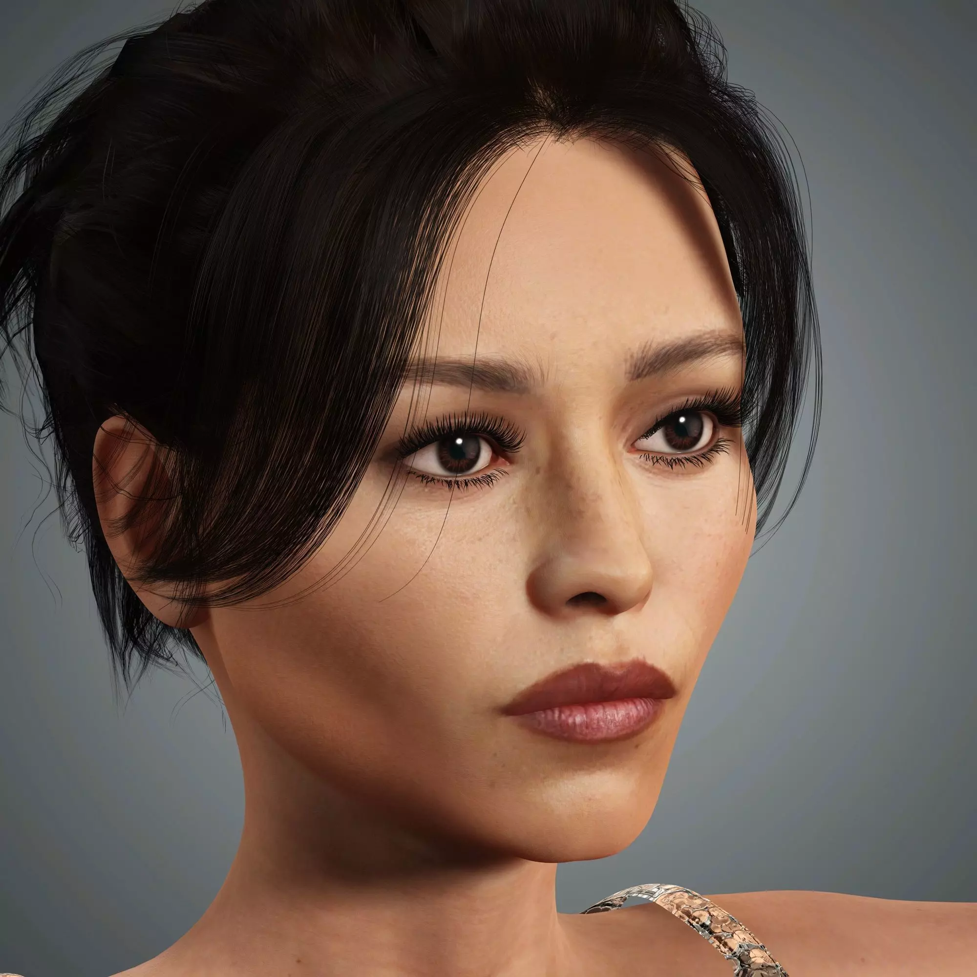 Jenna Ortega Character 3D Model Low-poly  Low-poly 3D model_5