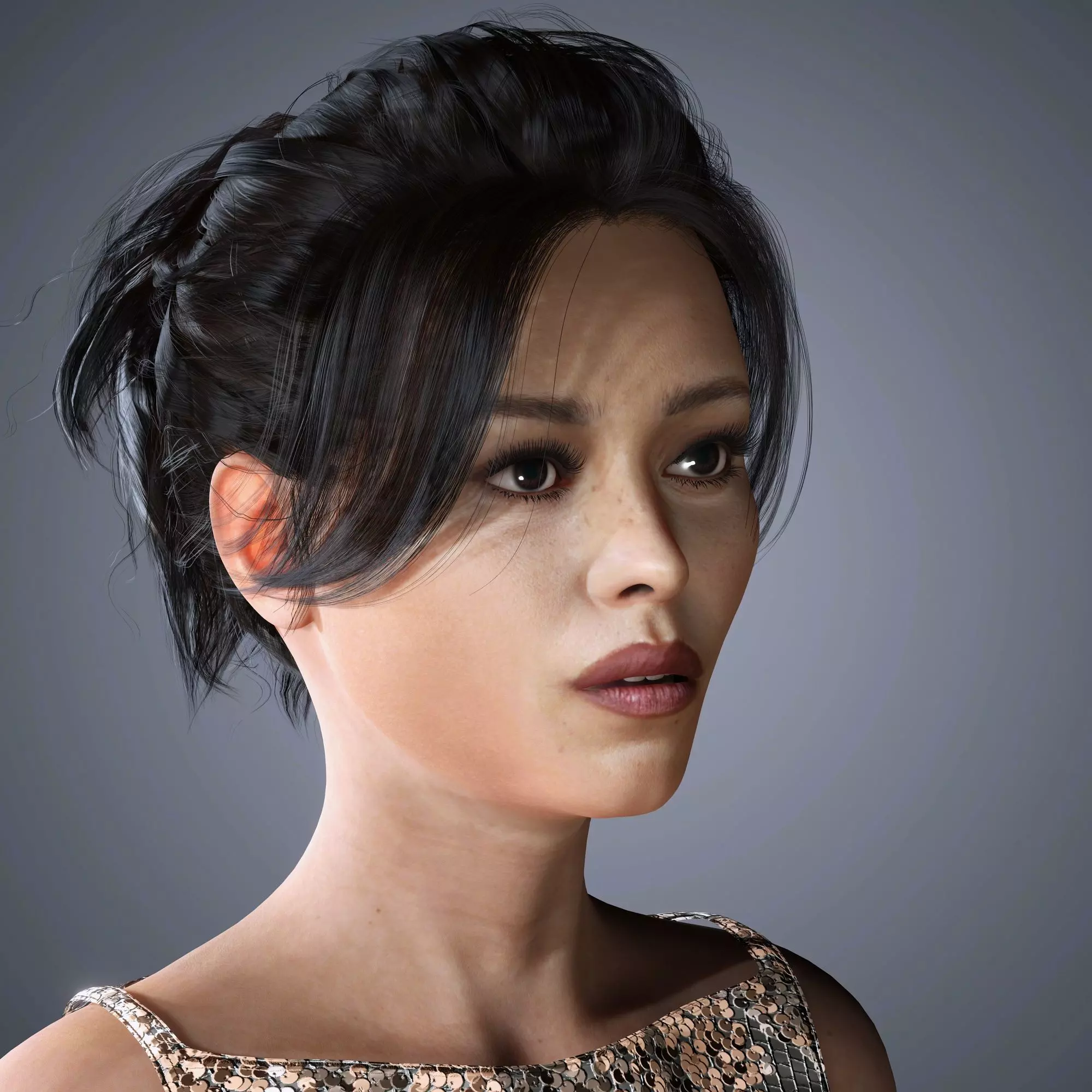 Jenna Ortega Character 3D Model Low-poly  Low-poly 3D model_3