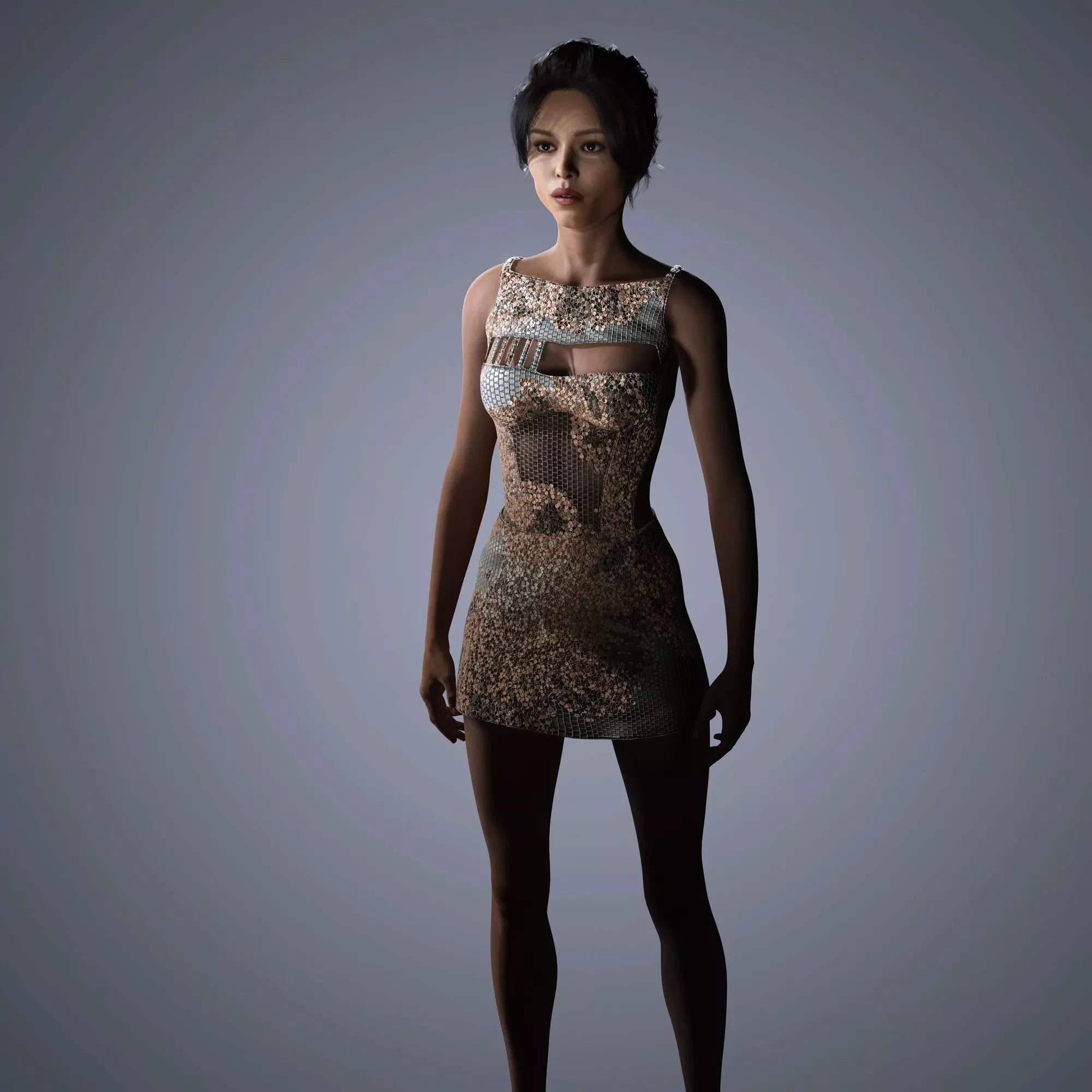 Jenna Ortega Character 3D Model Low-poly  Low-poly 3D model_11