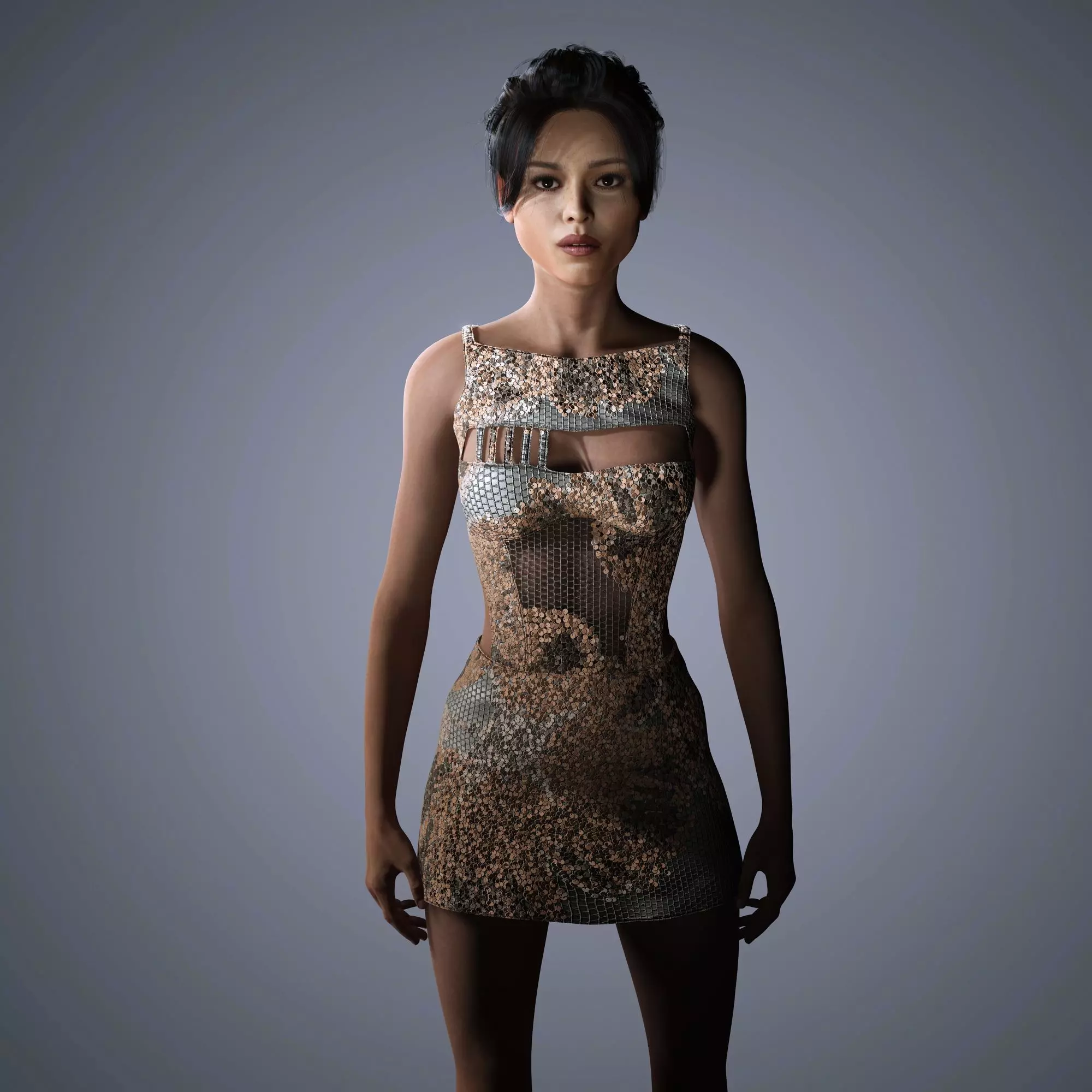 Jenna Ortega Character 3D Model Low-poly  Low-poly 3D model_8