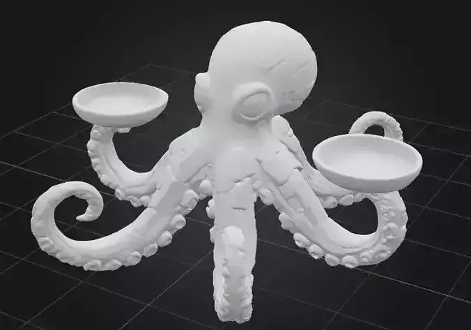 Centro de Mesa Pulpo Cyberpunk  Soporte Decorativo 3D