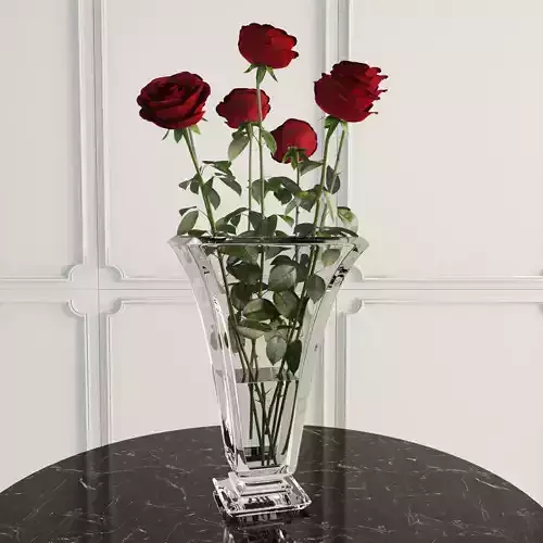 7 roses in vase