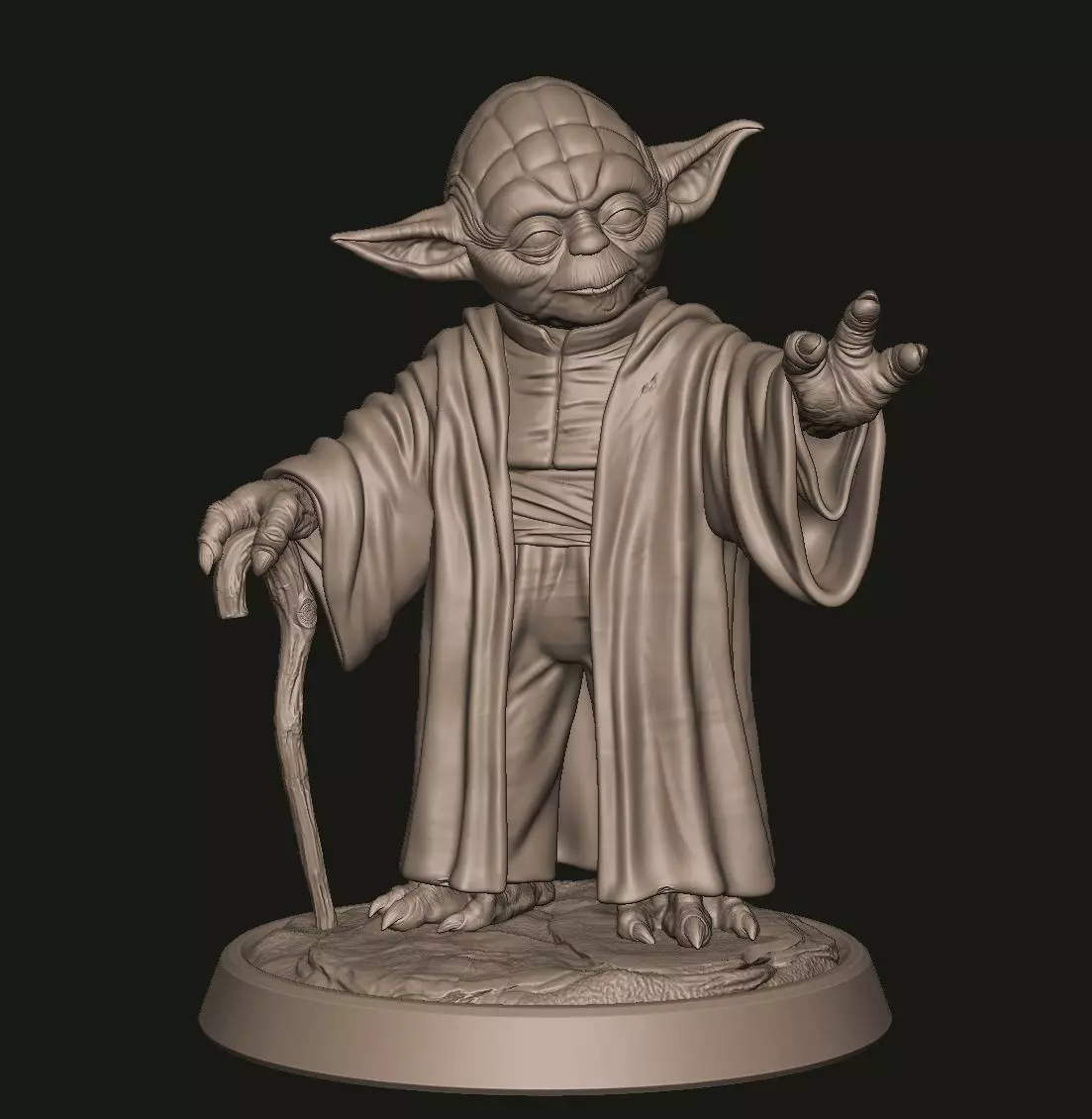 Yoda Sculpture 3D print model_1