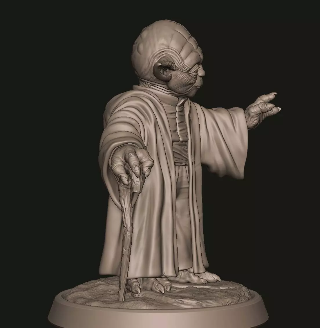 Yoda Sculpture 3D print model_3