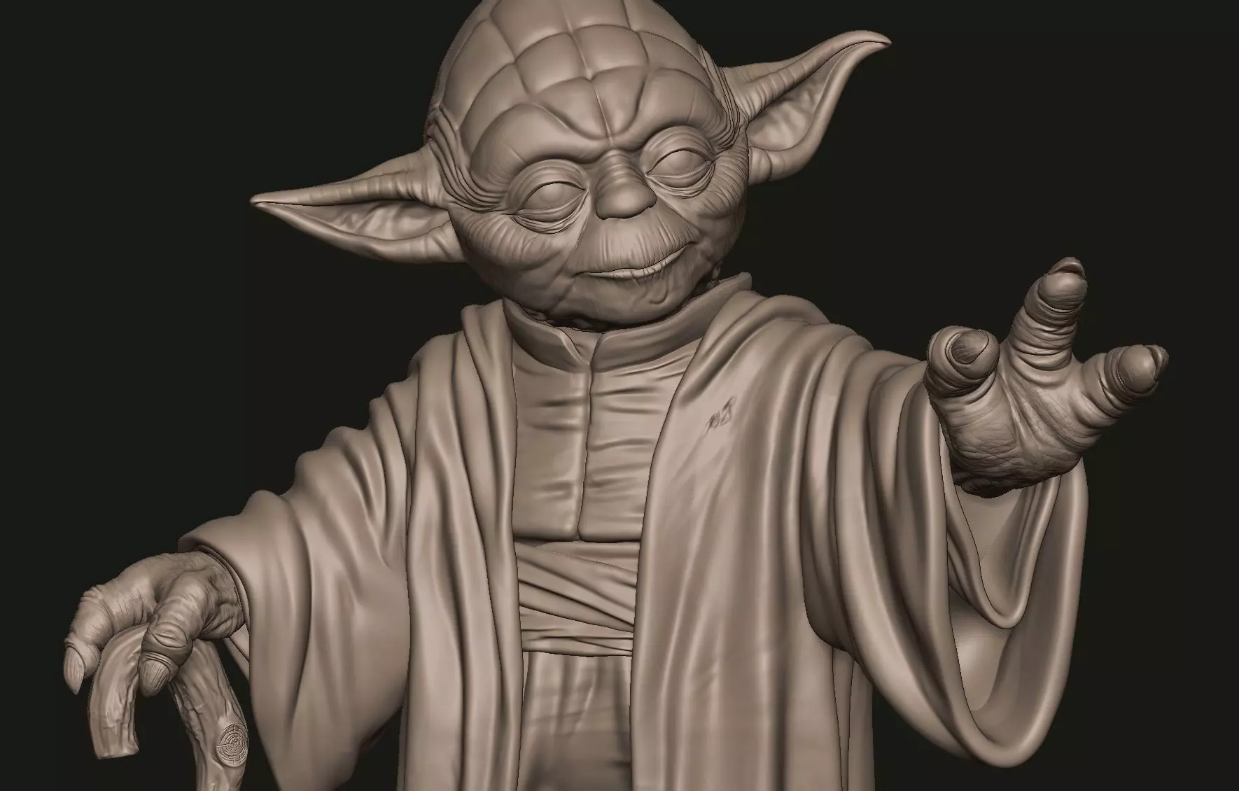 Yoda Sculpture 3D print model_7