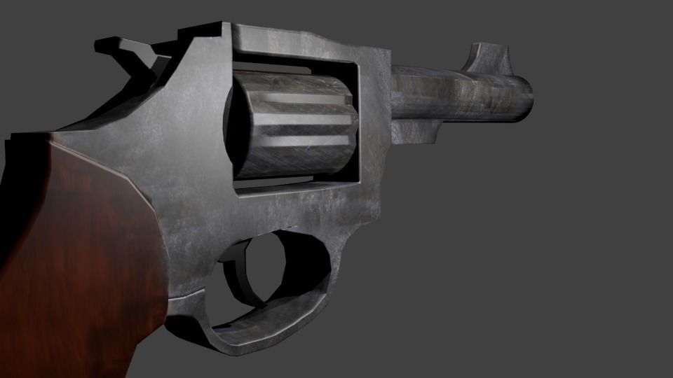 Magnum Revolver low poly Low-poly 3D model_2