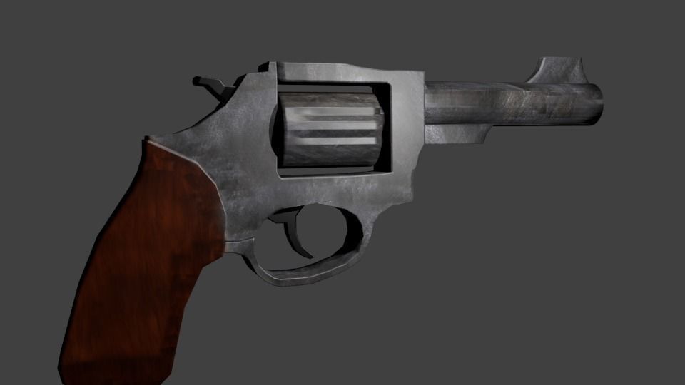 Magnum Revolver low poly Low-poly 3D model_1