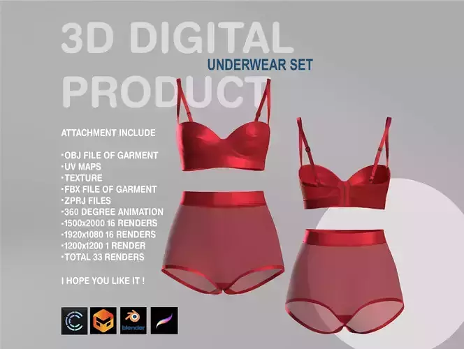 Underwear Set 3D model