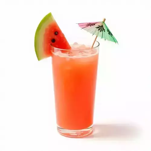 Watermelon Juice with Cocktail Umbrella 3D Model Low-poly 3D model