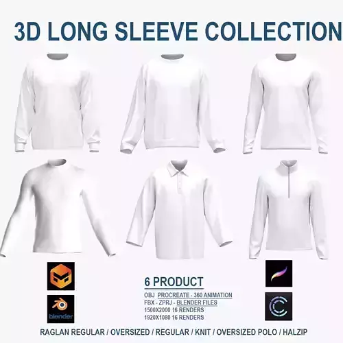 Male Longsleeve Collection 3D model