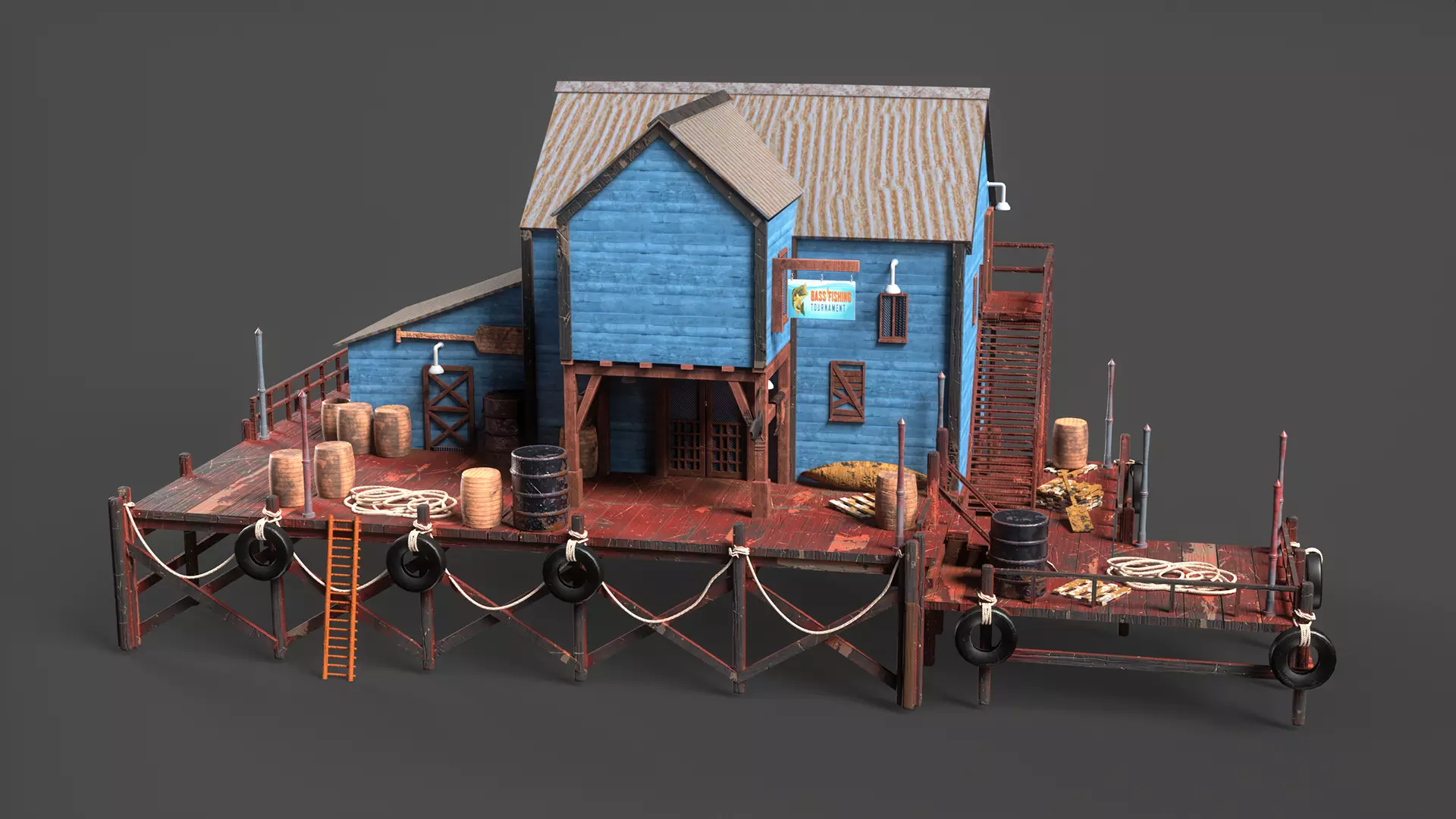 Fishing Bait Shop  Low Poly Game-Ready 3D Model Low-poly 3D model_5