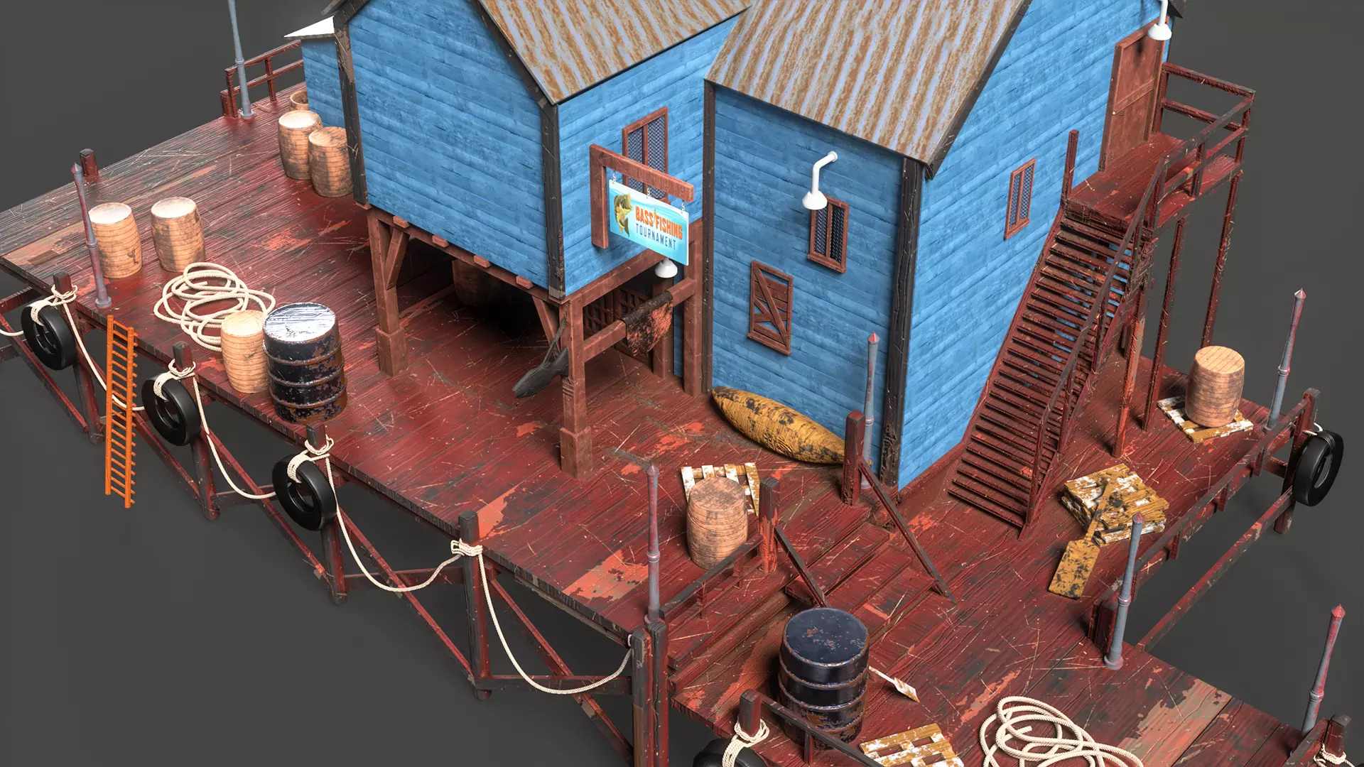 Fishing Bait Shop  Low Poly Game-Ready 3D Model Low-poly 3D model_3