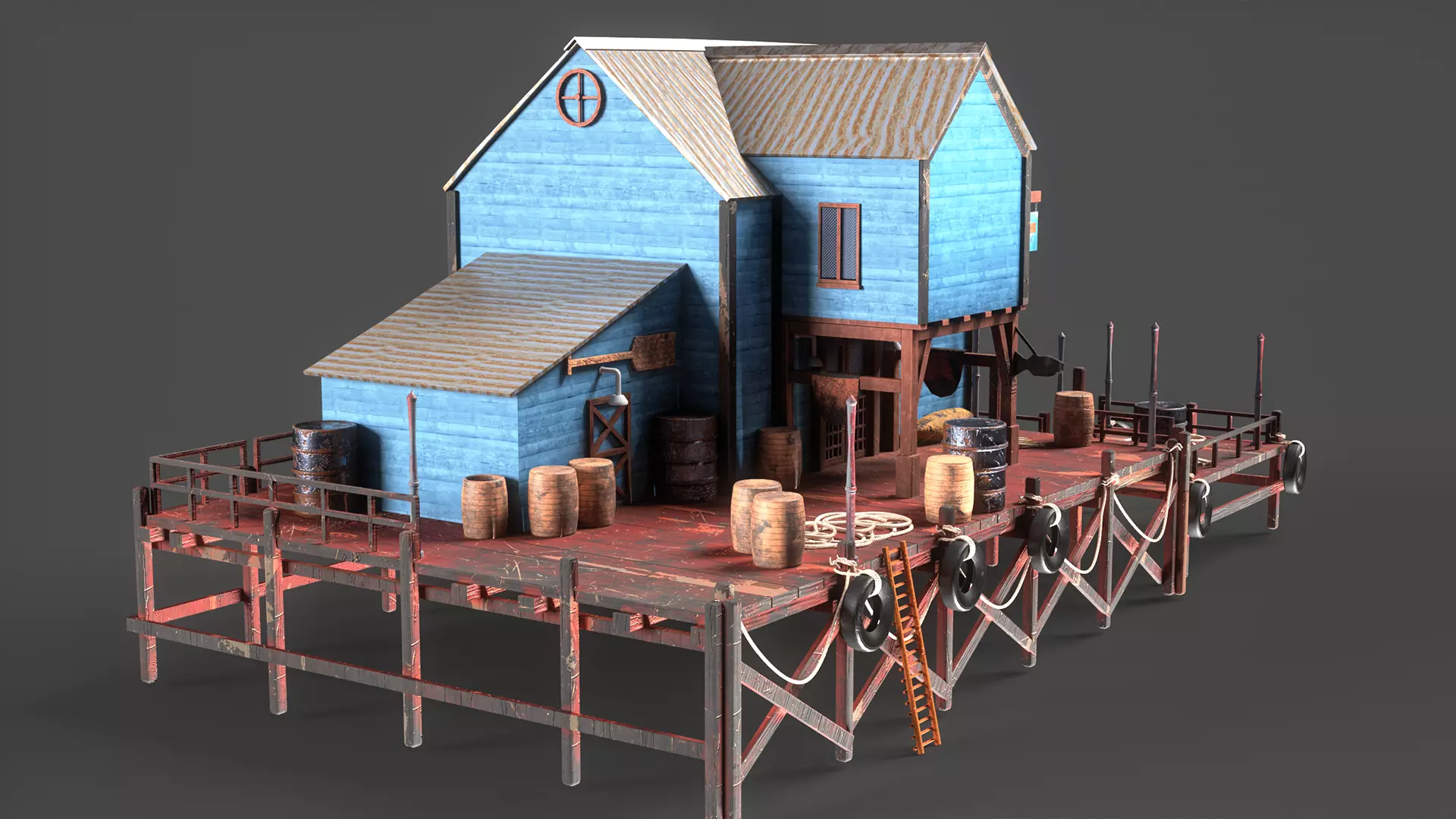 Fishing Bait Shop  Low Poly Game-Ready 3D Model Low-poly 3D model_4