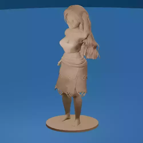 Sexy Hawaiian Island Girl Stylized Toon 3D print model
