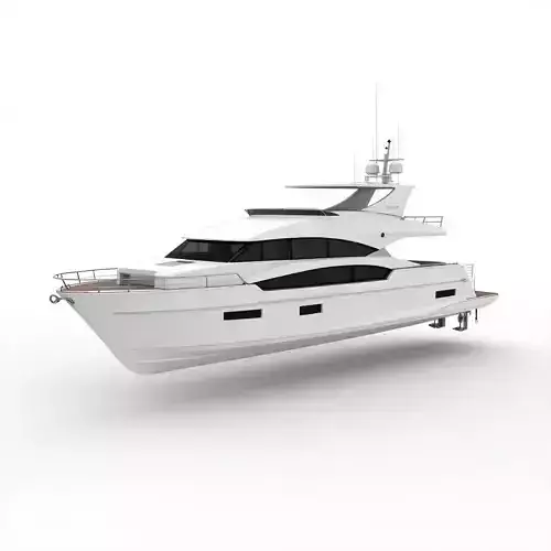 Luxury Motor Yacht 3D Model Low-poly 3D model