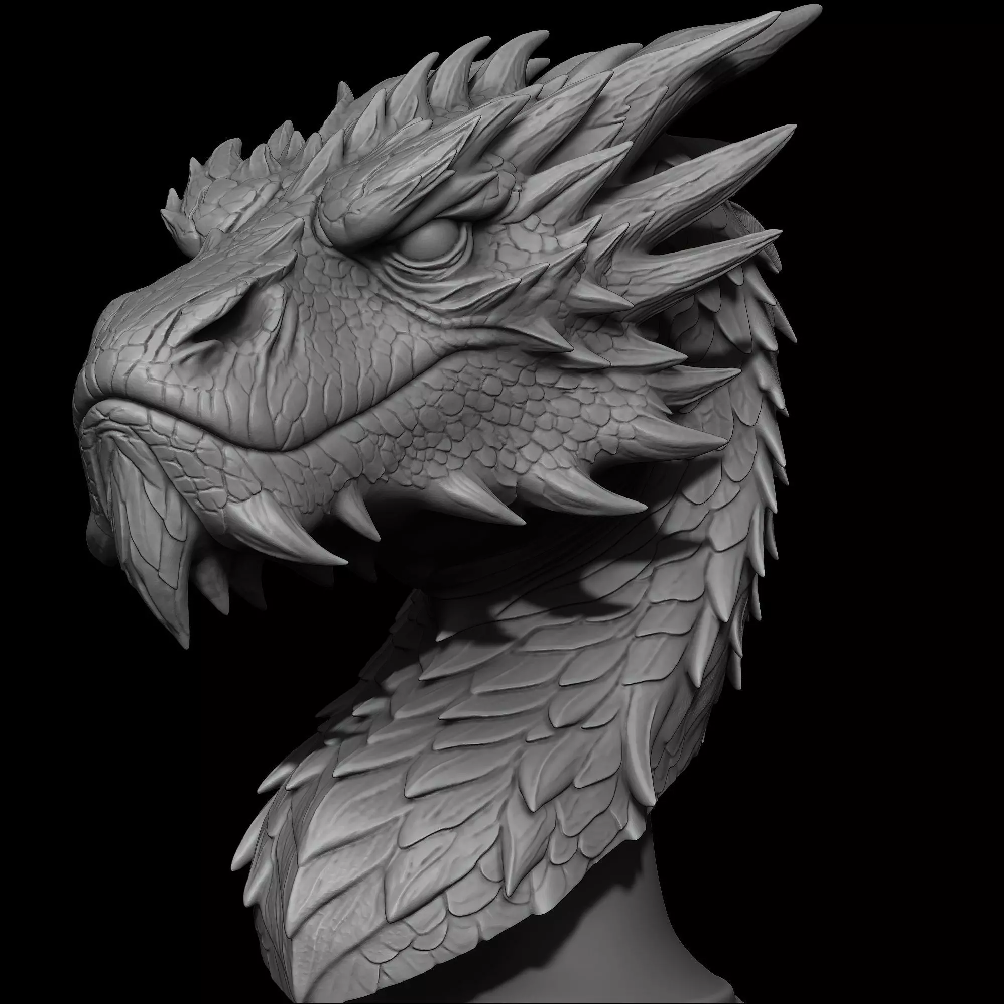 Smaug Bust Free 3D print model_4