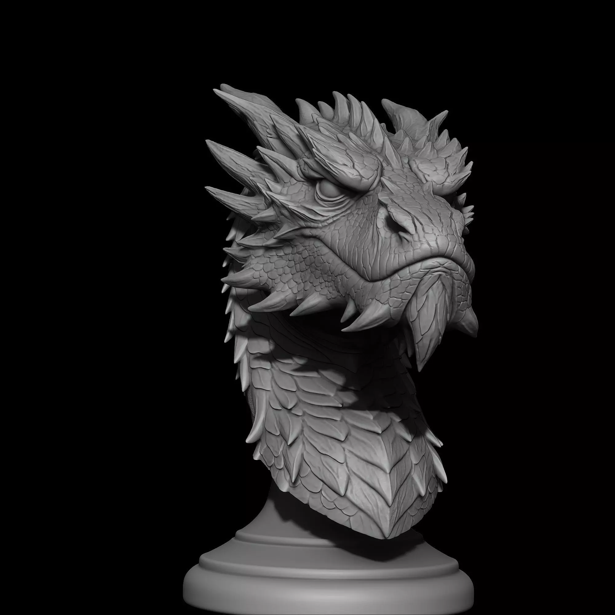 Smaug Bust Free 3D print model_3