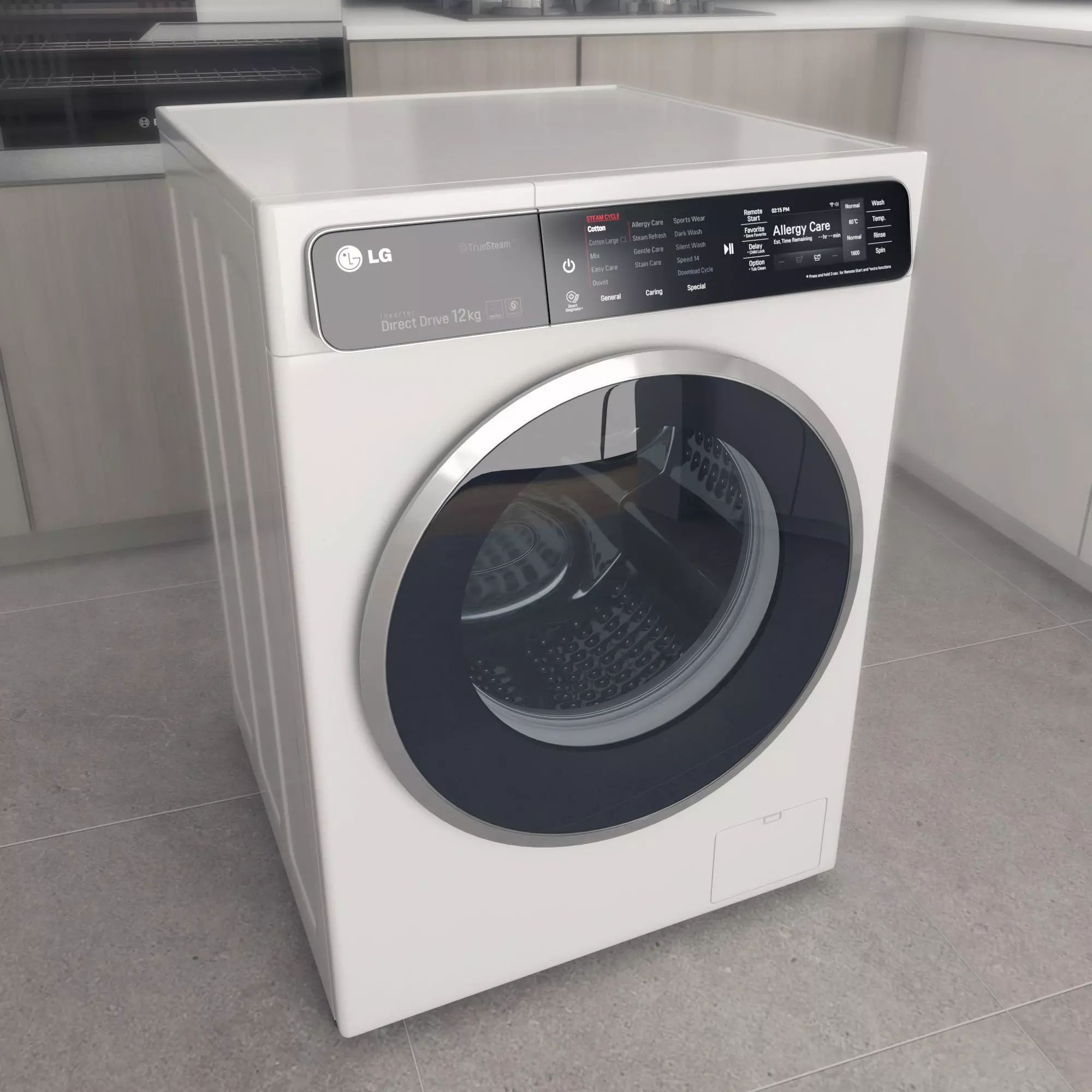Washing machine LG F14U1JBS2 Low-poly 3D model