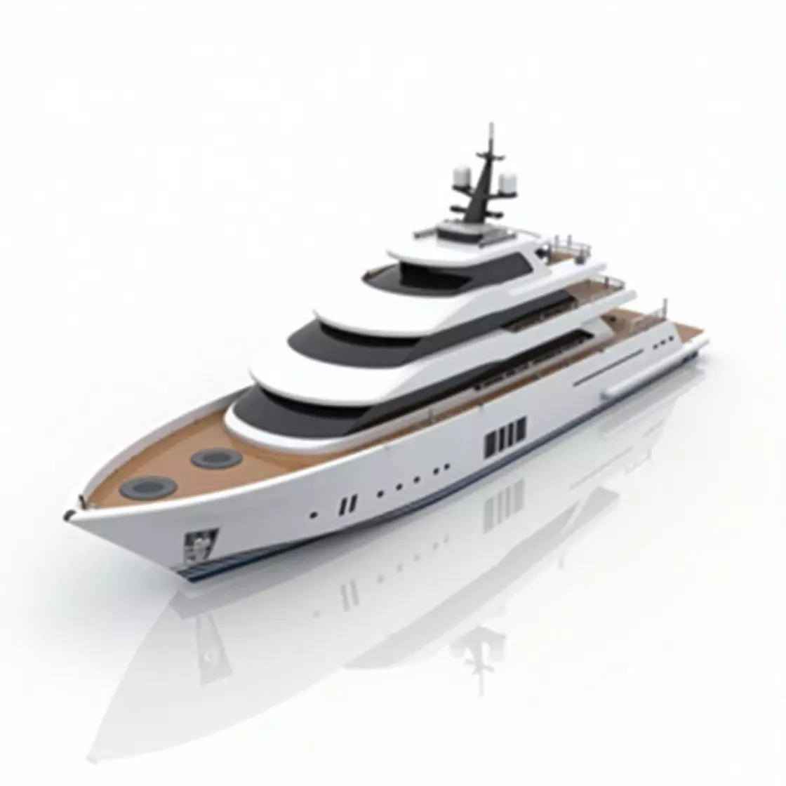 Super Yacht Luxury Vessel 3D Model Low-poly 3D model_0