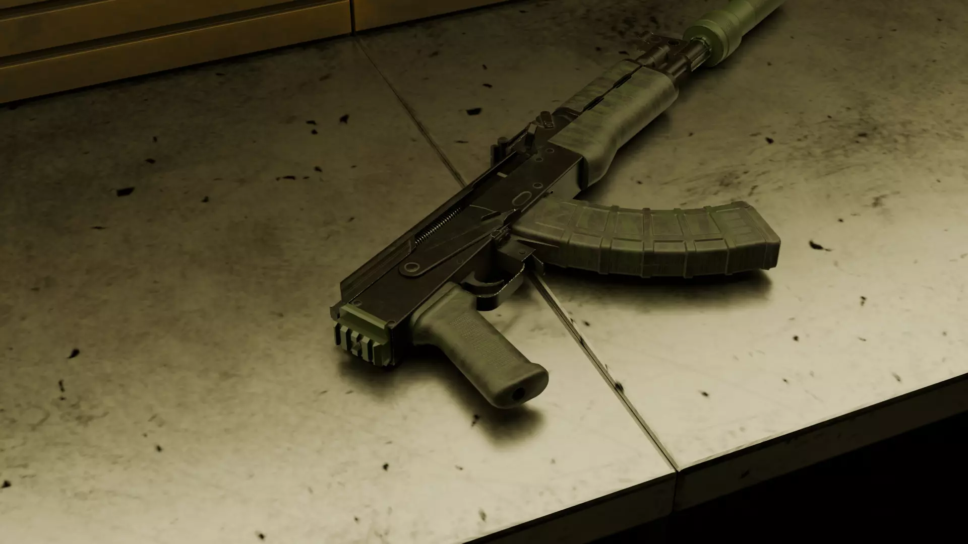 AK 1913 Rear Stock Adapter Low-poly 3D model_4