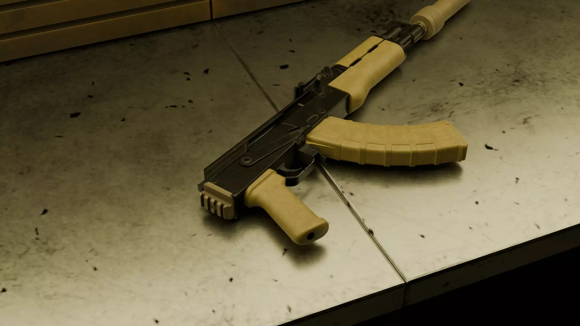 AK 1913 Rear Stock Adapter Low-poly 3D model_3