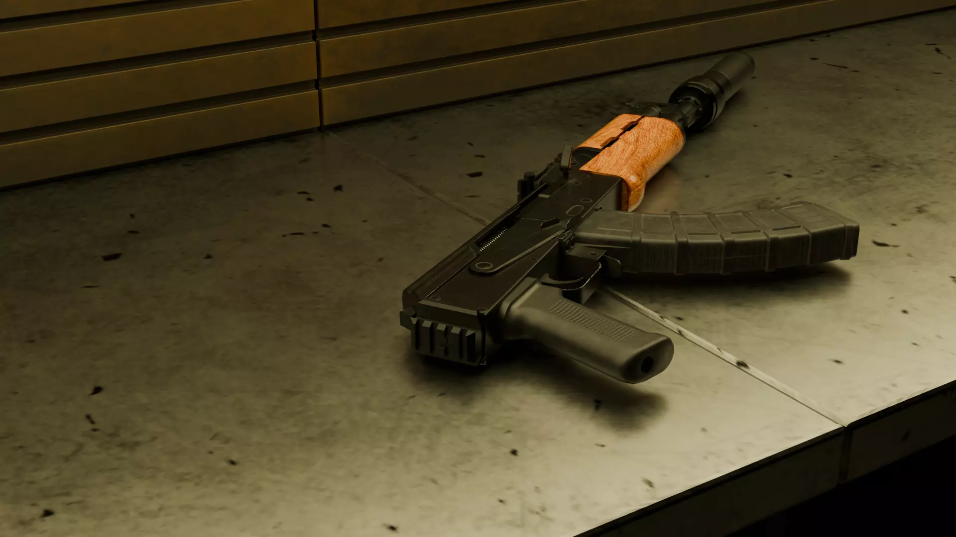 AK 1913 Rear Stock Adapter Low-poly 3D model_2