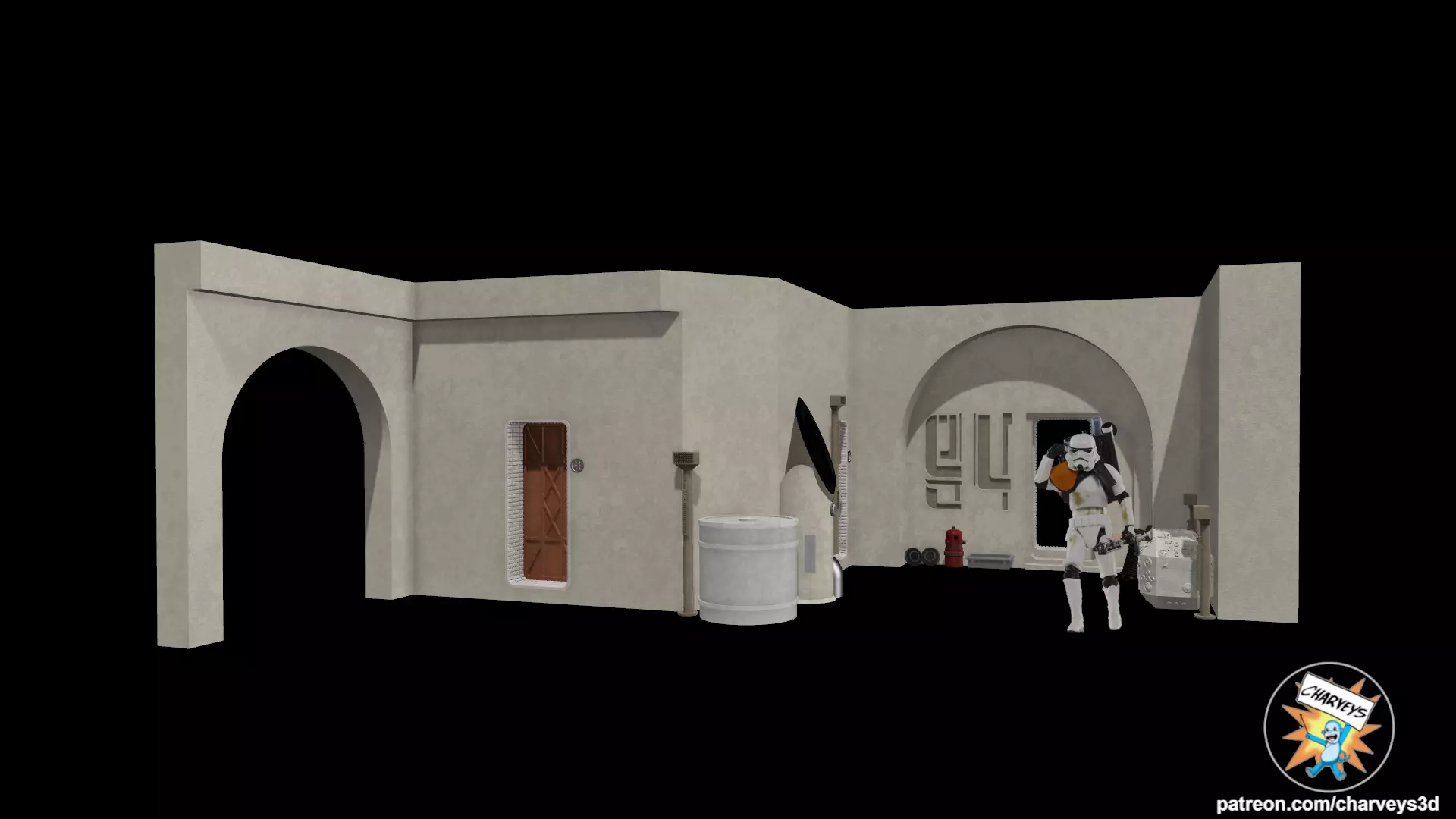 Star Wars Docking Bay 94 Entrance Diorama for action figures 3D print model