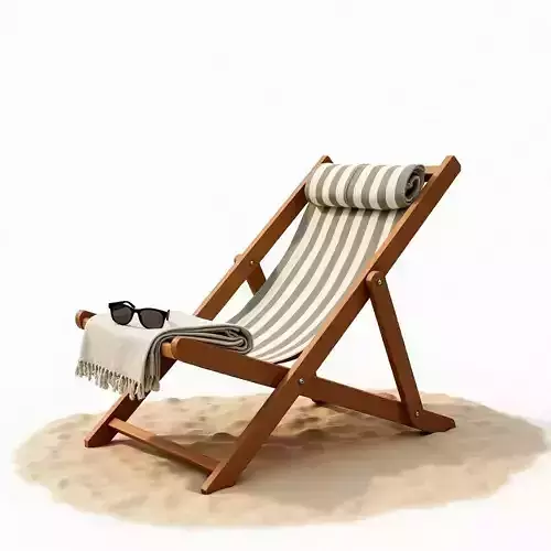 Beach Lounge Chair with Sand Base 3D Model Low-poly 3D model