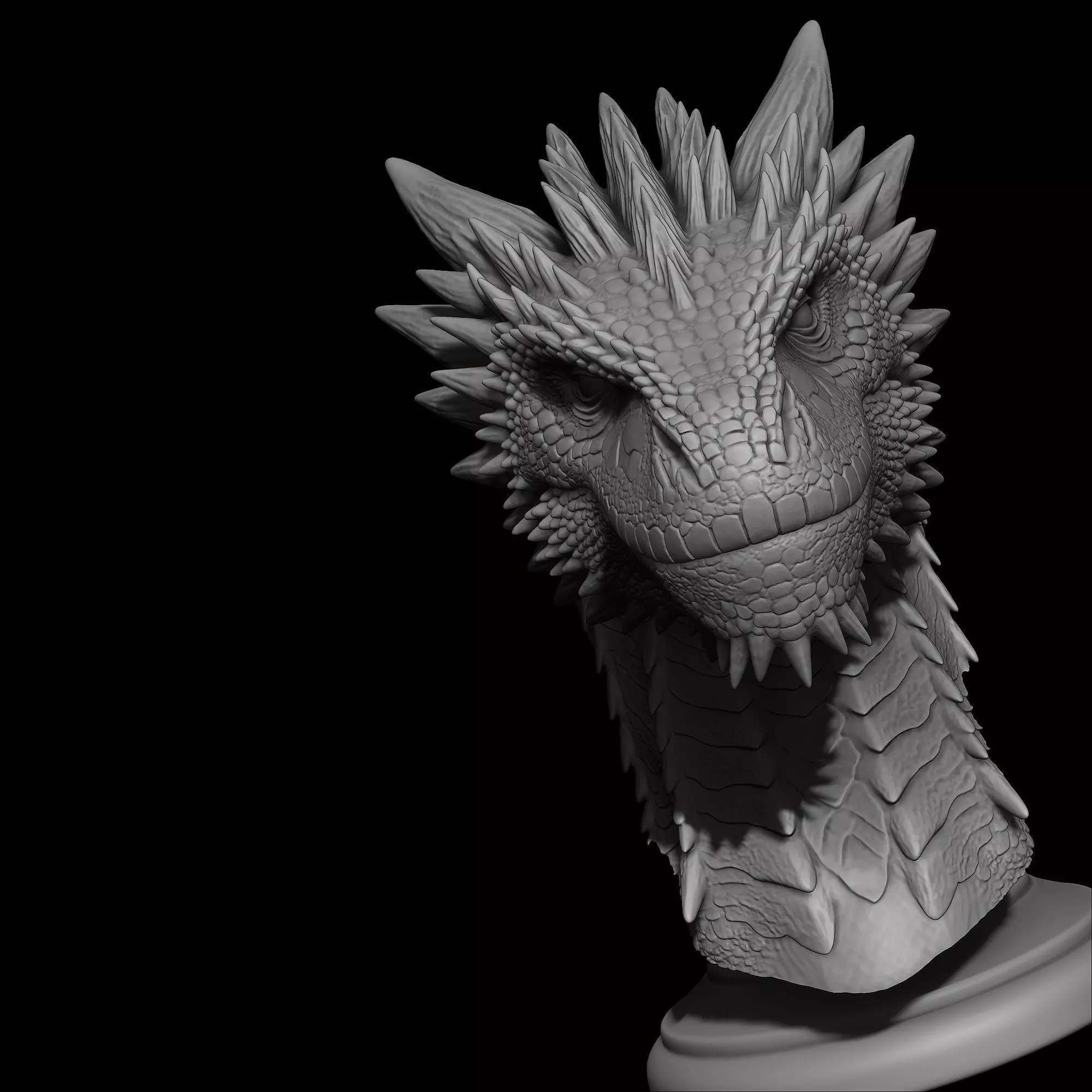 Drogon from Game of Thrones Bust 3D print model_3
