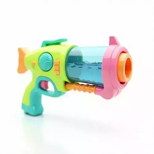 Colorful Water Gun Toy 3D Model Low-poly 3D model
