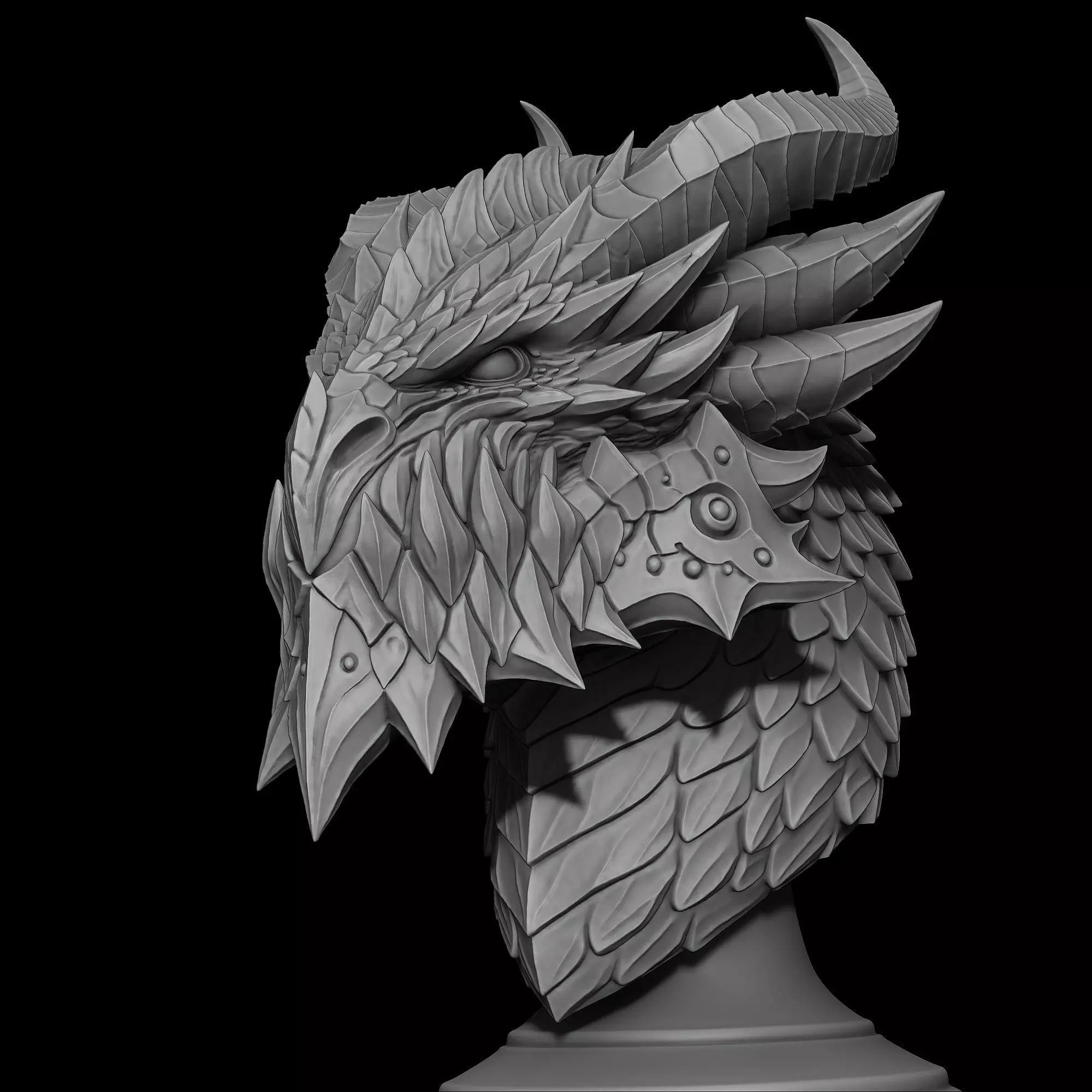 Deathwing the Destroyer from World of Warcraft Bust 3D print model_0