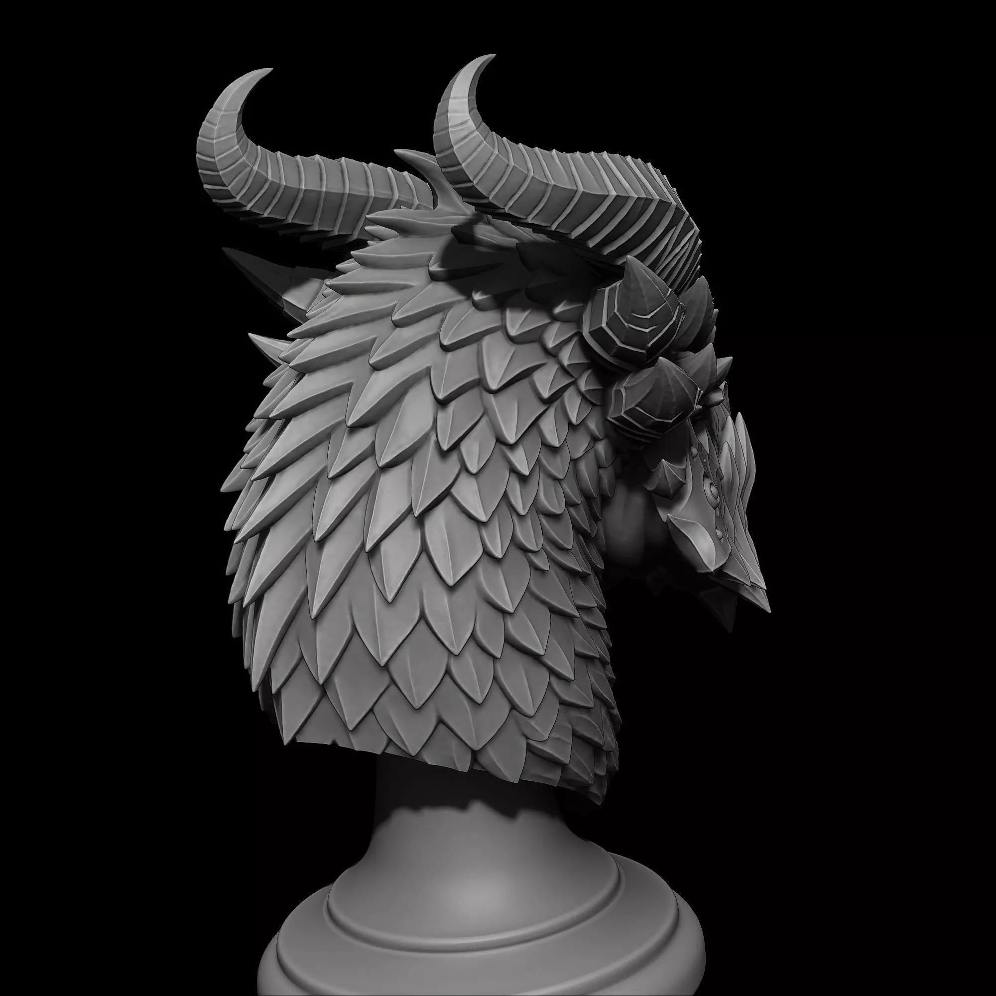 Deathwing the Destroyer from World of Warcraft Bust 3D print model_3