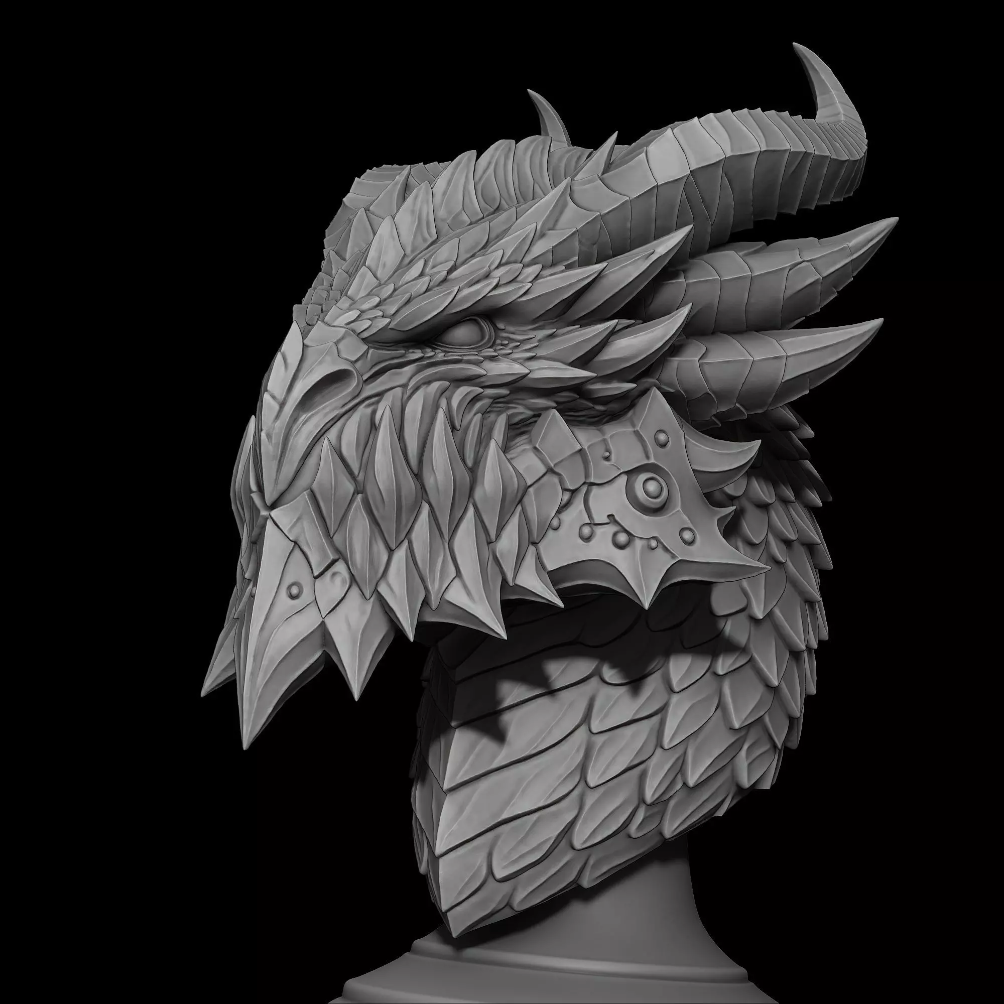 Deathwing the Destroyer from World of Warcraft Bust 3D print model_5