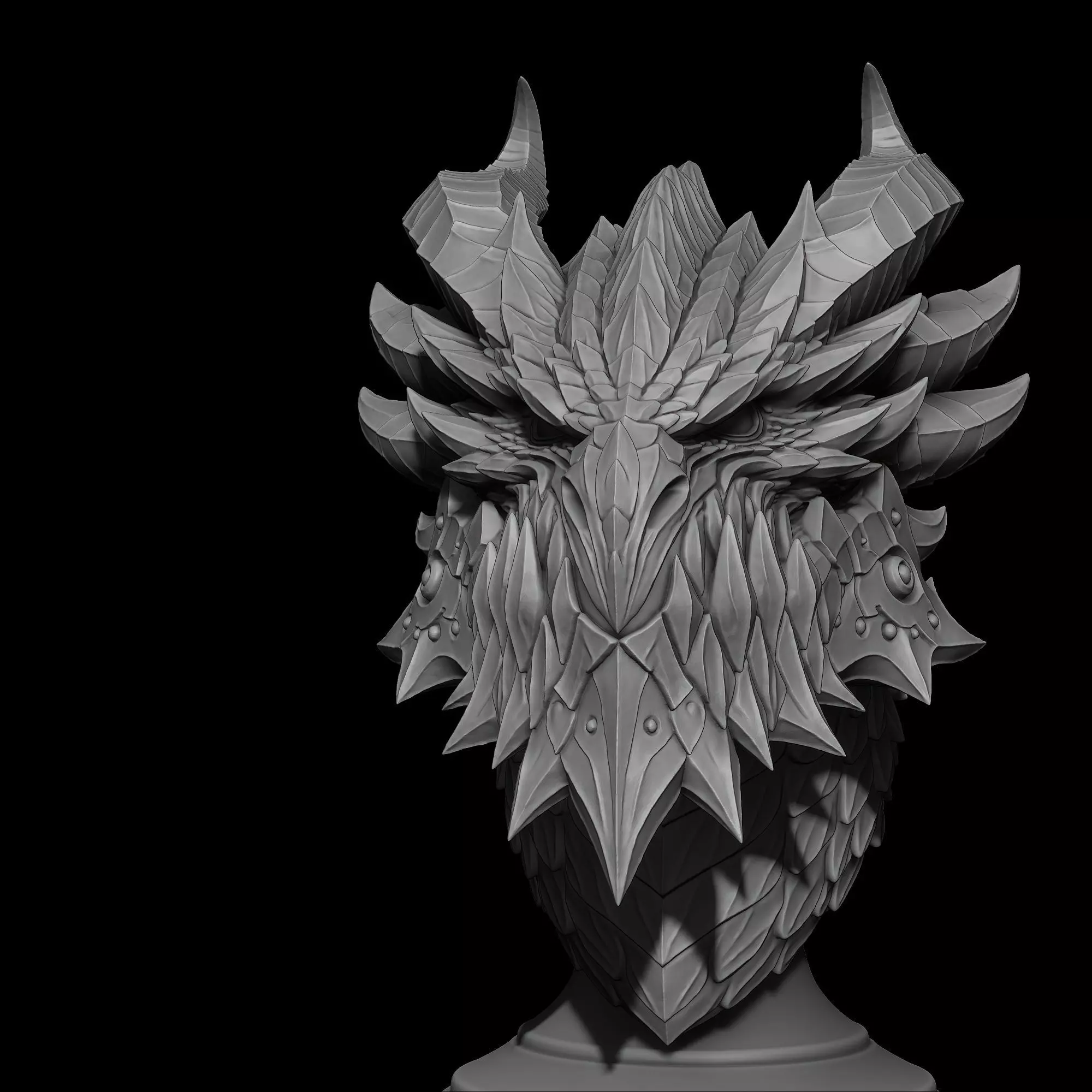 Deathwing the Destroyer from World of Warcraft Bust 3D print model_4