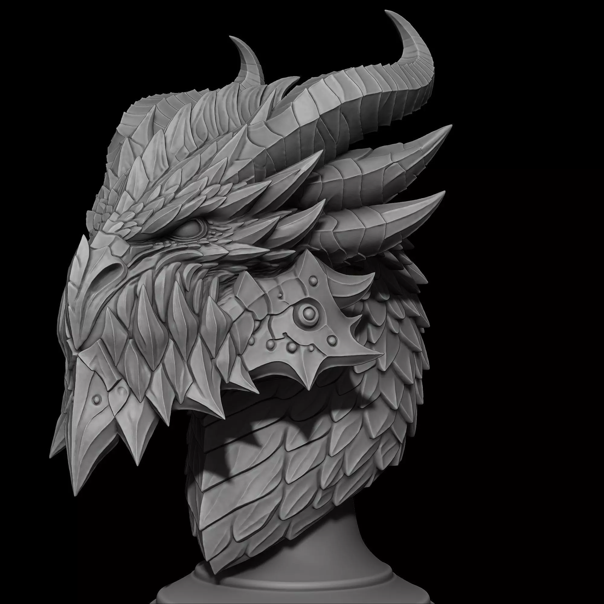 Deathwing the Destroyer from World of Warcraft Bust 3D print model_2
