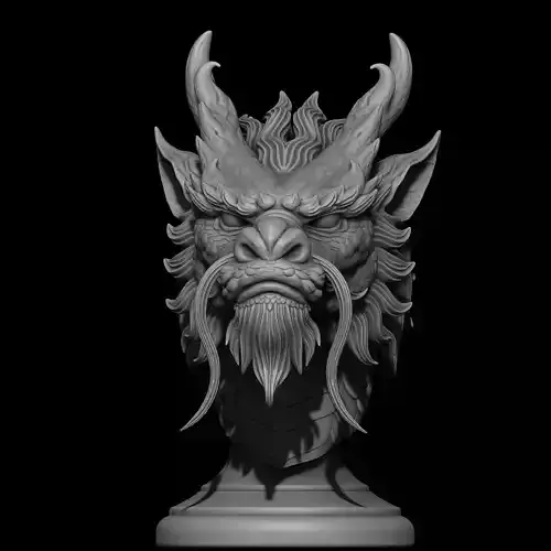 Chinese Dragon Bust 3D print model
