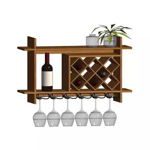 Kitchen Wall Bottle Rack Revit Family