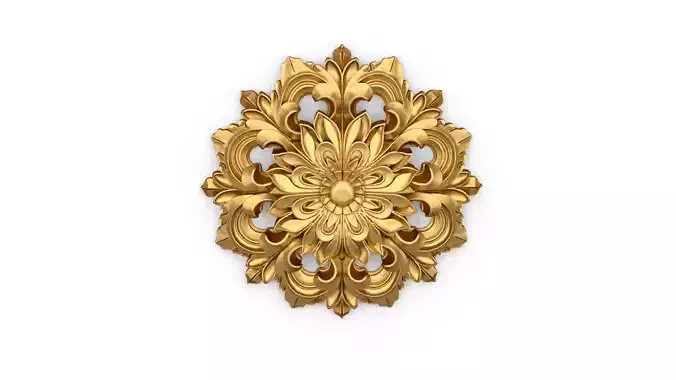 Classic circular carved decor onlay stl 02