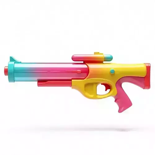 Rainbow Water Pistol Toy 3D Model Low-poly 3D model