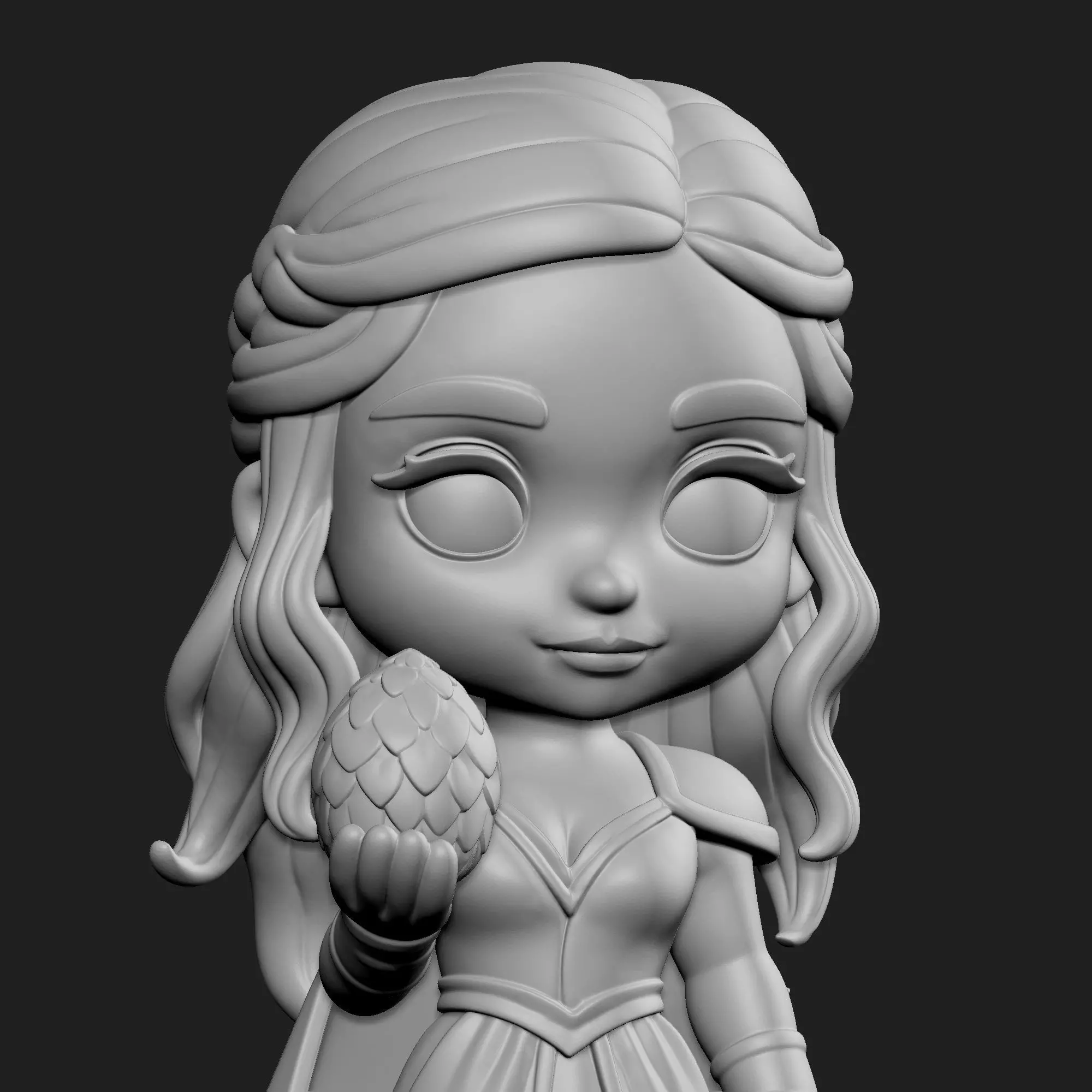 Daenerys Targaryen Chibi Dragon Queen 3D print model_7
