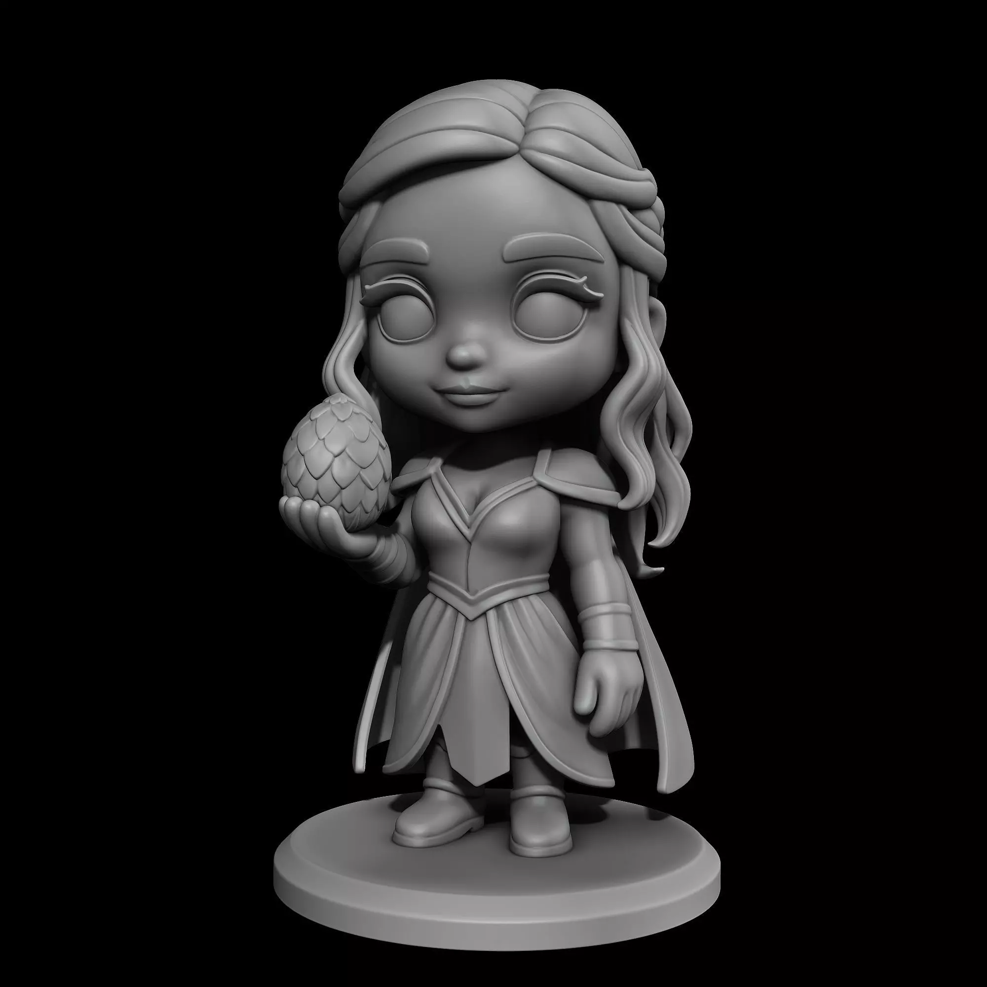 Daenerys Targaryen Chibi Dragon Queen 3D print model_2
